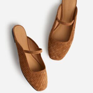 Madewell Woven Tan Mules